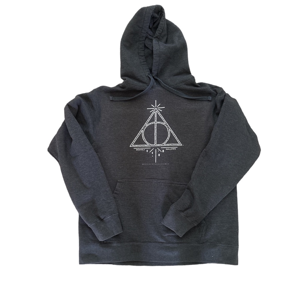 Harry Potter Deathly Hallows hoodie heather charcoal gray
